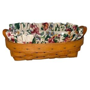 Longaberger 1997 Lavender Booking Basket Combo w Garden Splendor Liner Protector